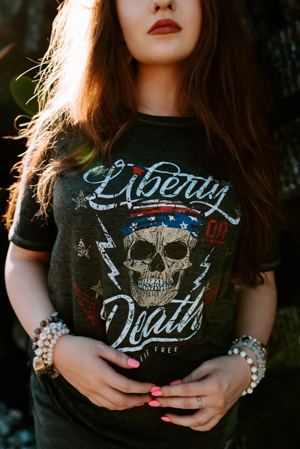 Liberty or Death Acid Wash Tee