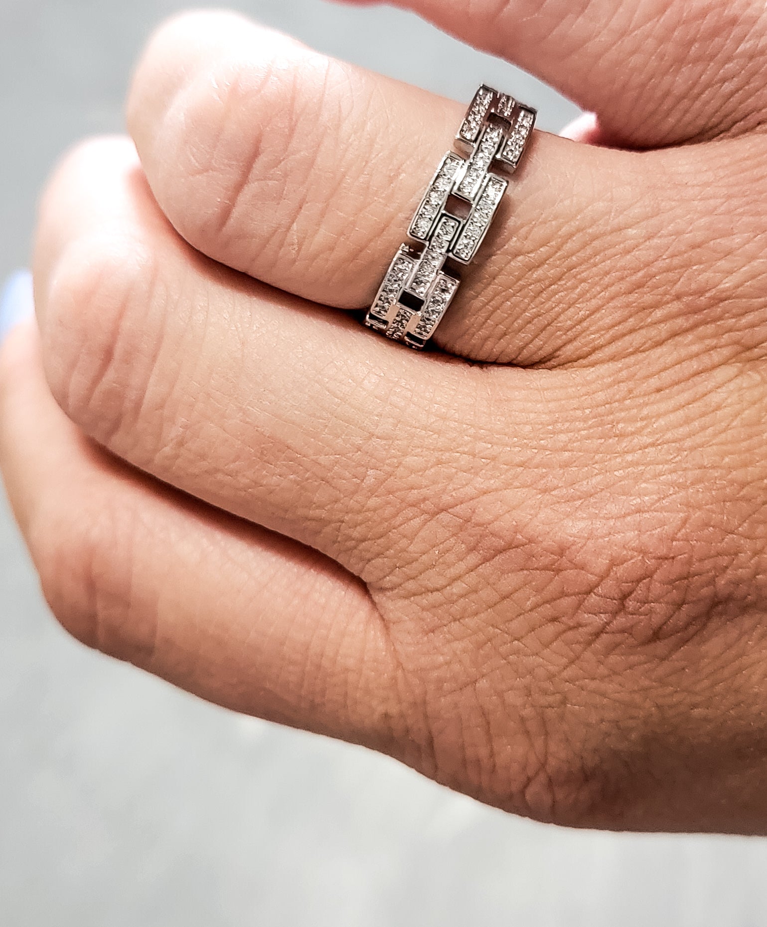 Square Linked Diamond Ring