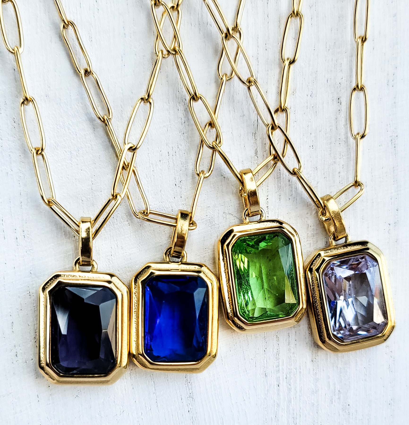 Emerald Diamond Necklace | Color Options!