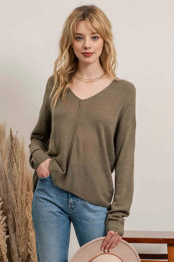 Back Button Sweater