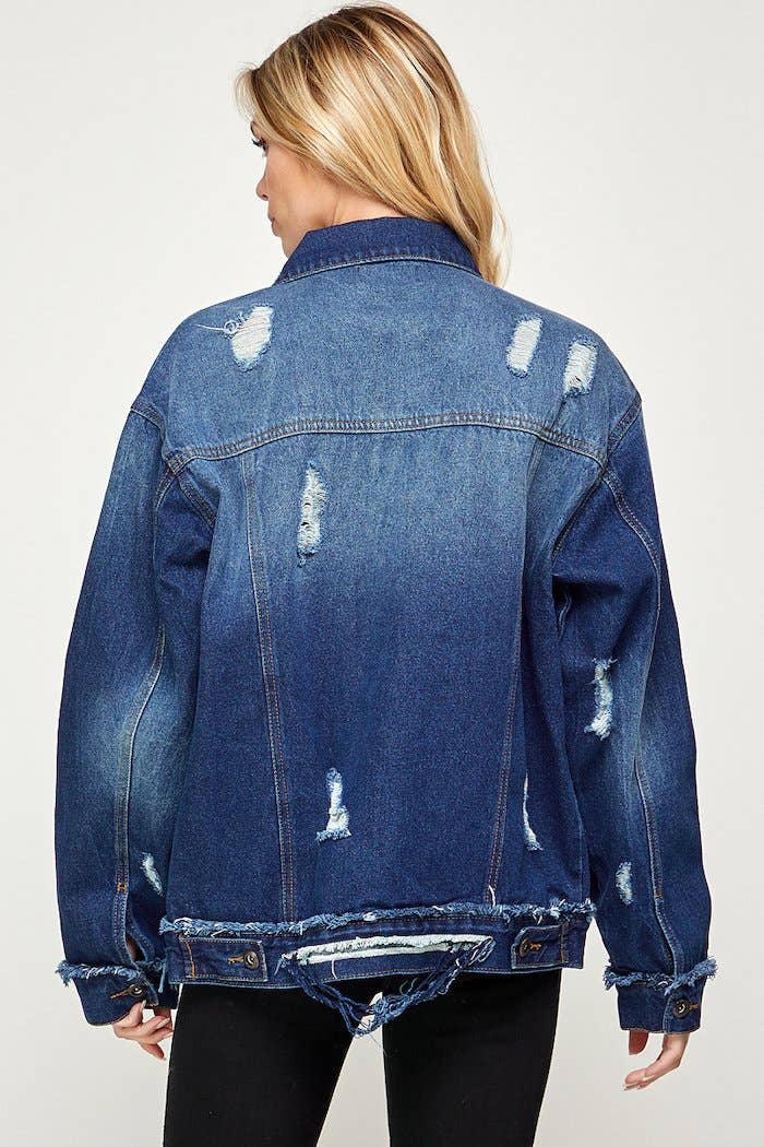 CHAQUETA OVERSIZE DE DENIM DE ALGODÓN