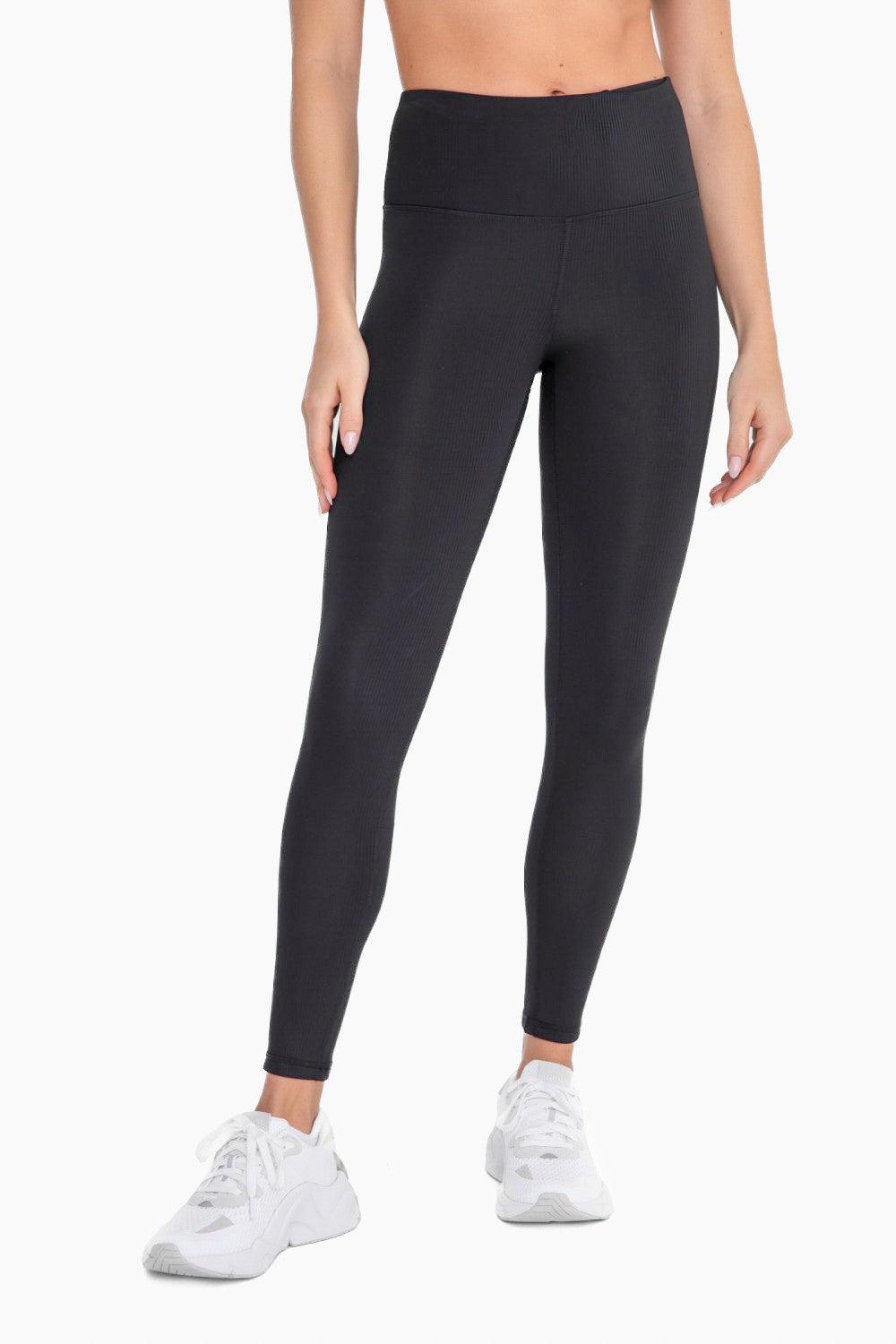 Jacquard Ribbed High-Waisted Leggings