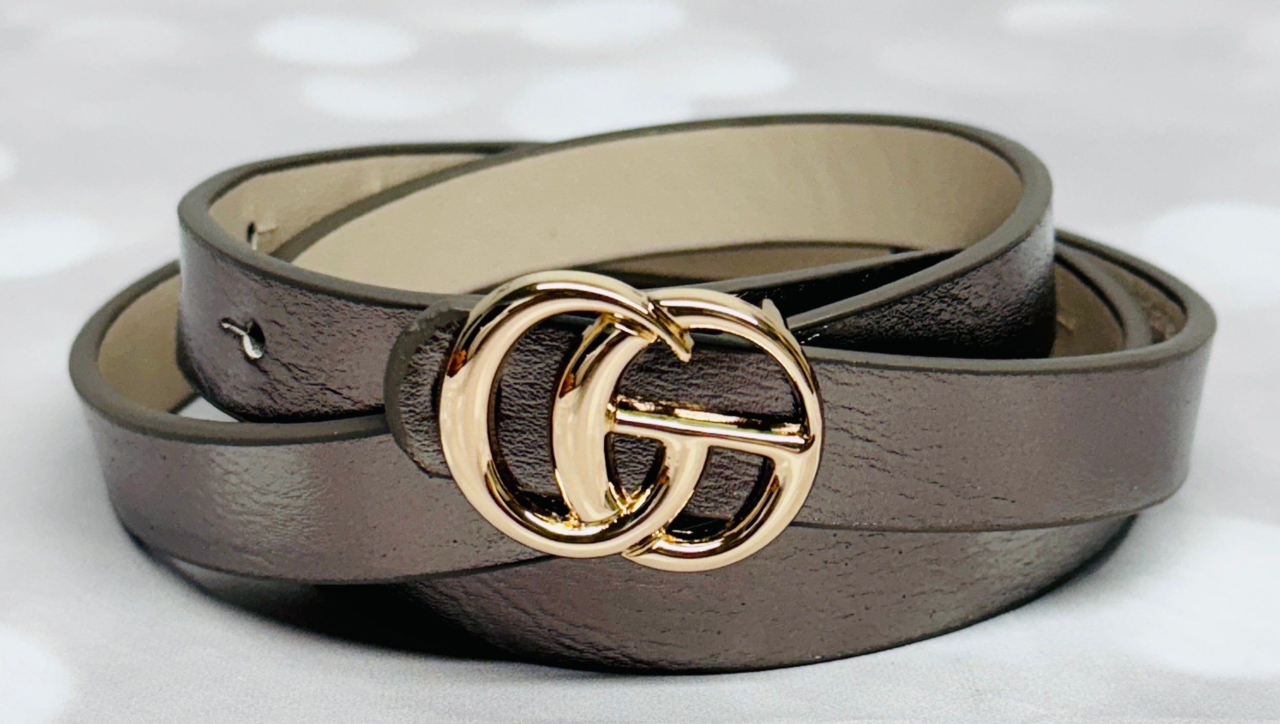 Metallic Gold Buckle G Belts-Two Options