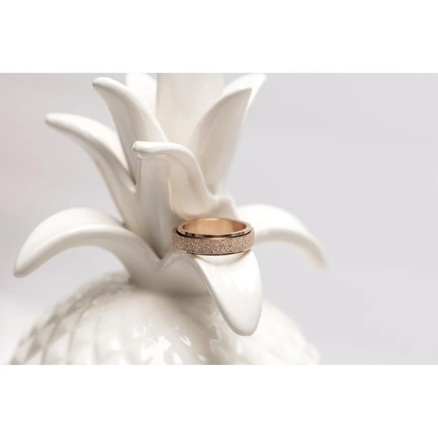 Anillo de ansiedad SPINNER con purpurina de acero inoxidable