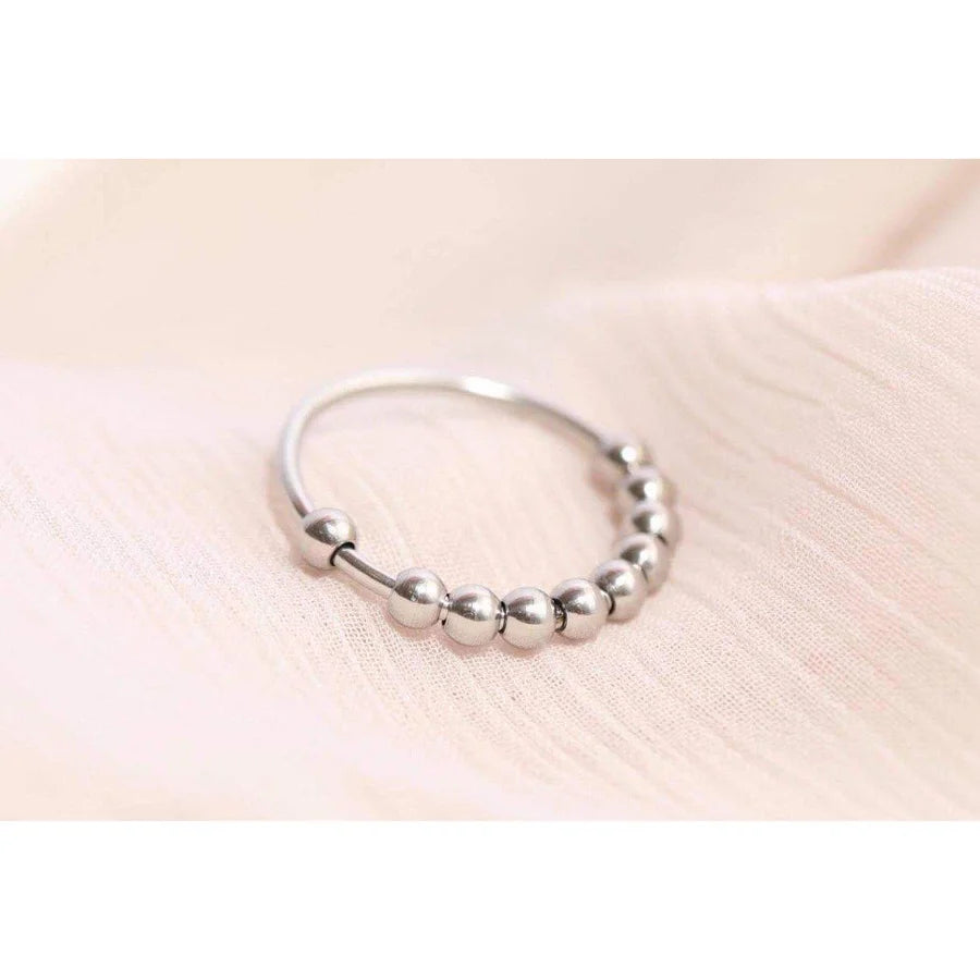 Stainless Steel BEADED Anxiety Rings