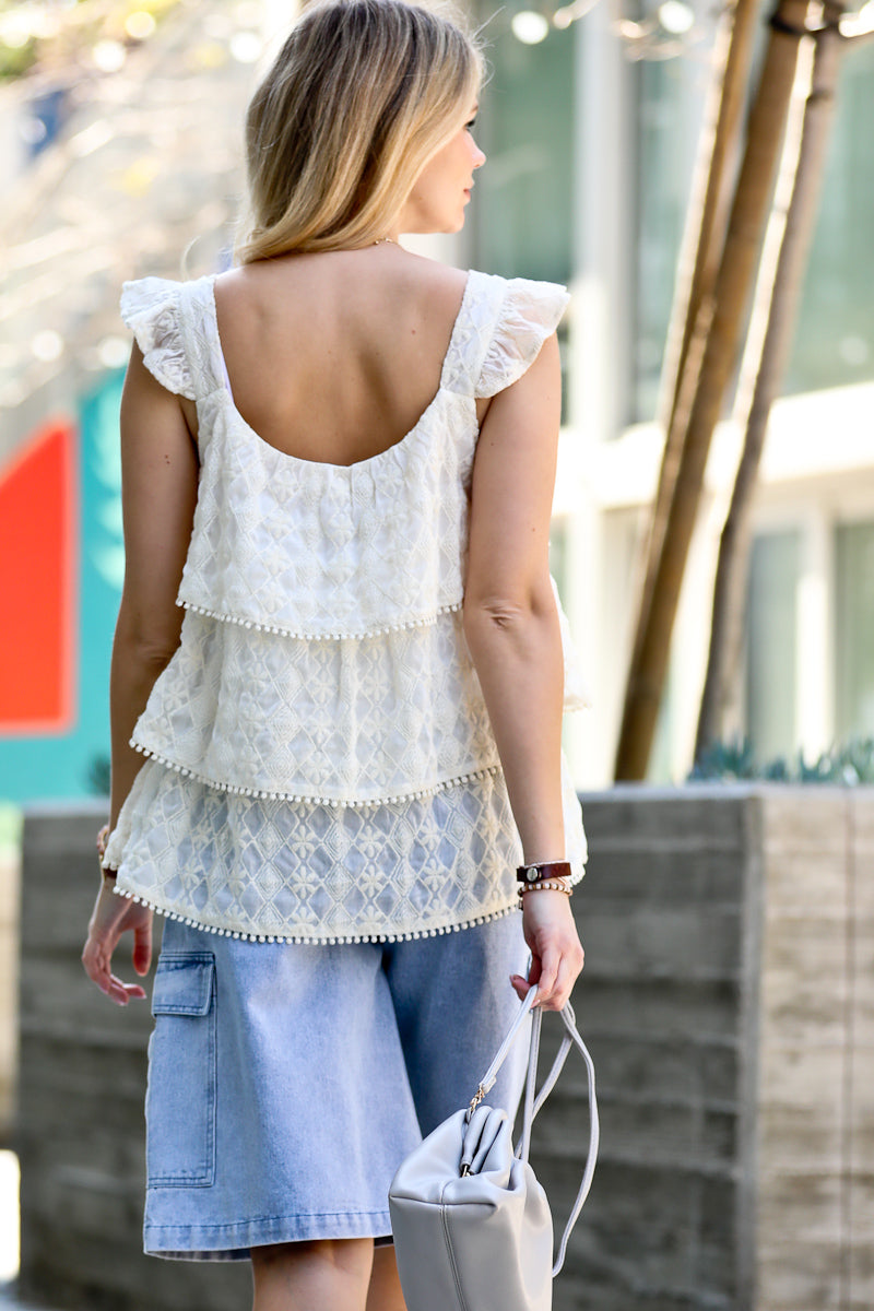 Embroidered Lace layered Top