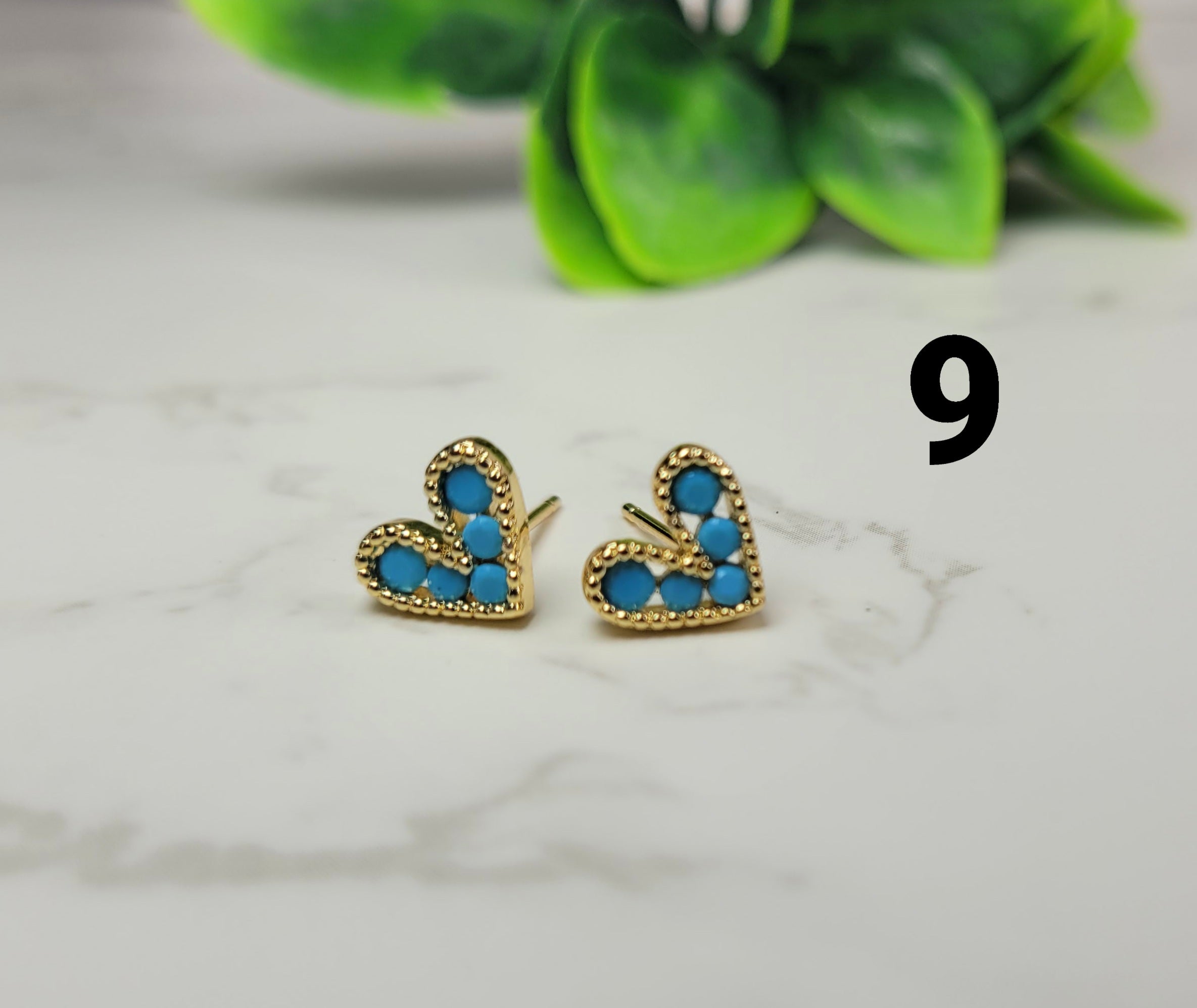 Aretes de diamantes con microcorazón