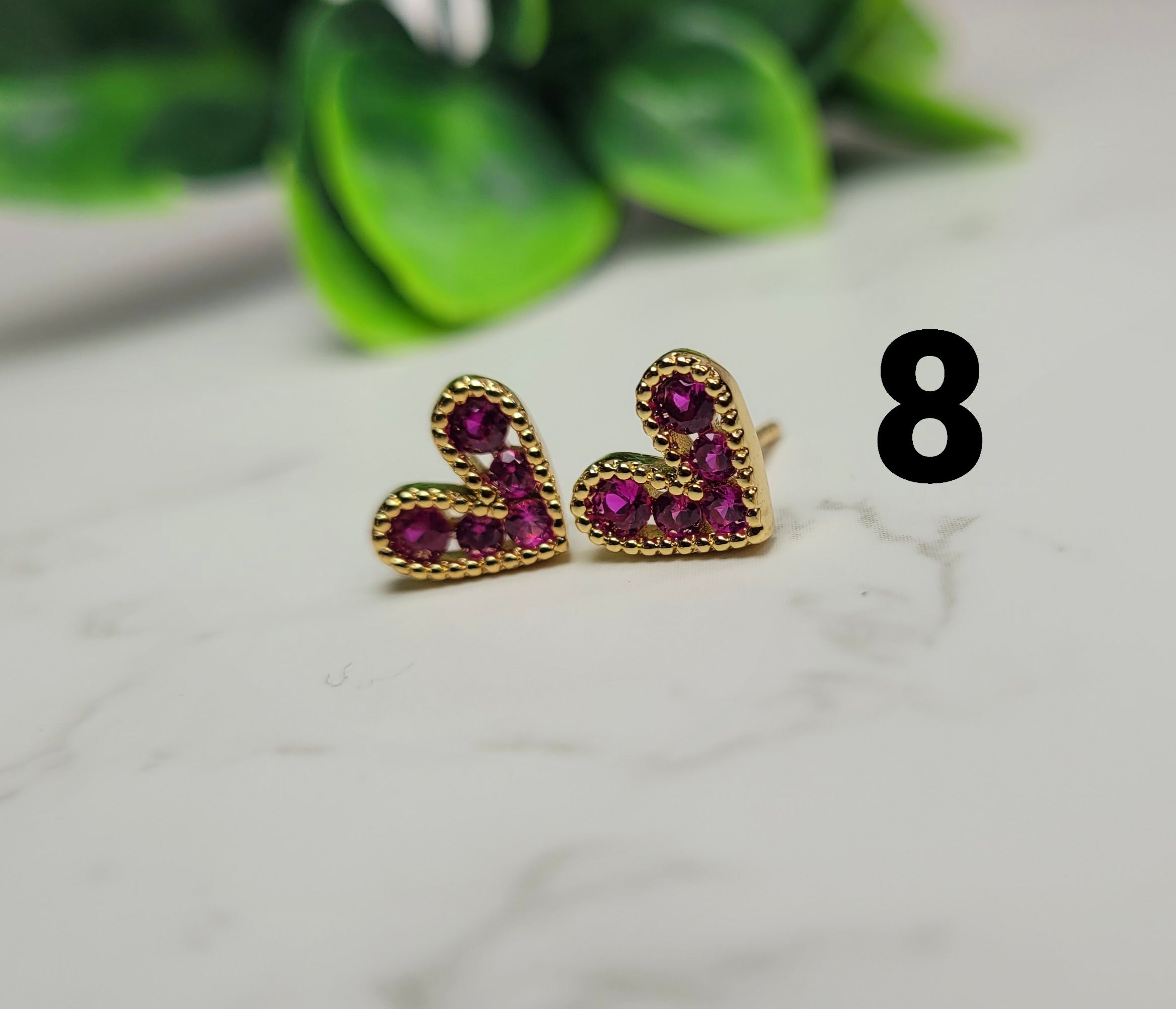 Aretes de diamantes con microcorazón