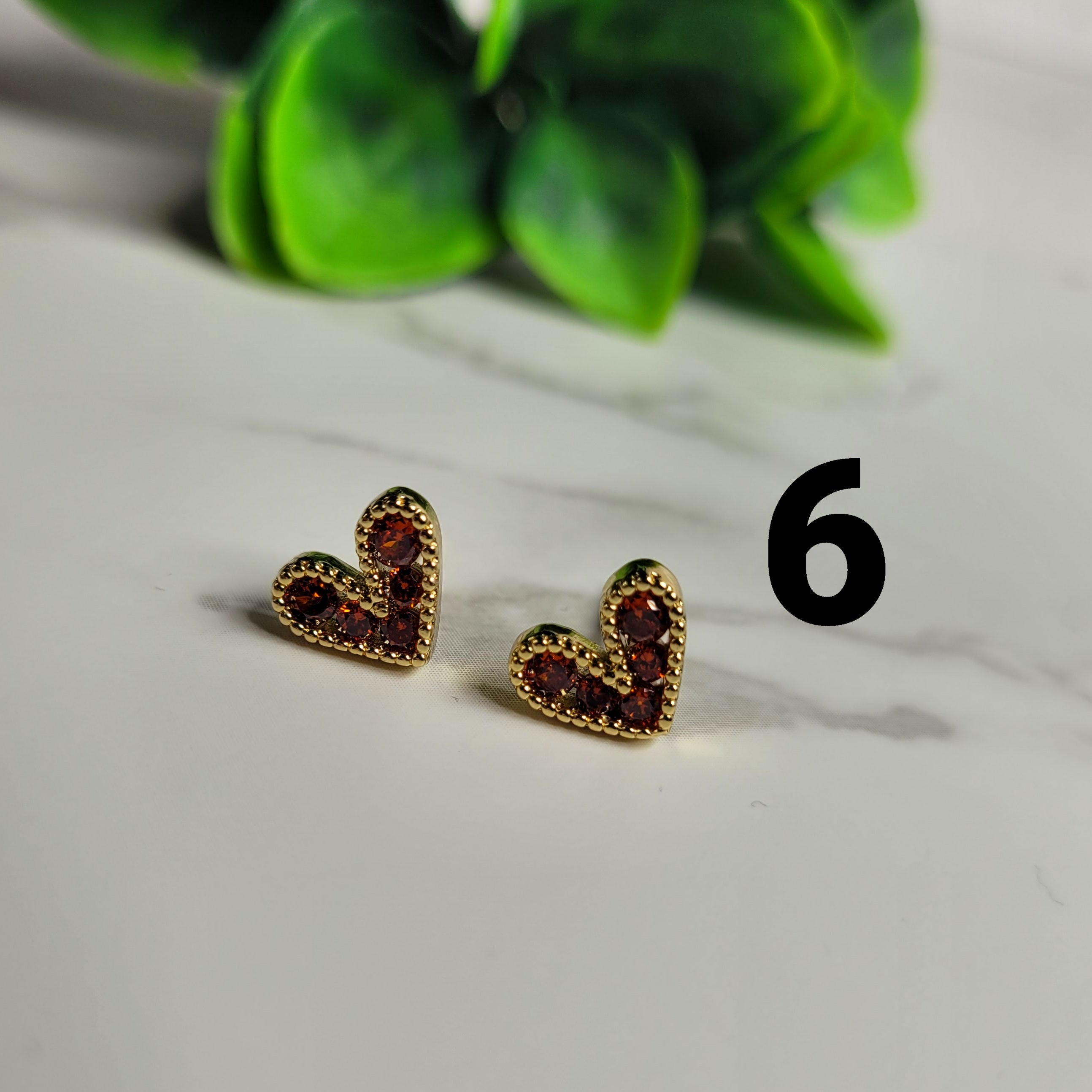 Aretes de diamantes con microcorazón